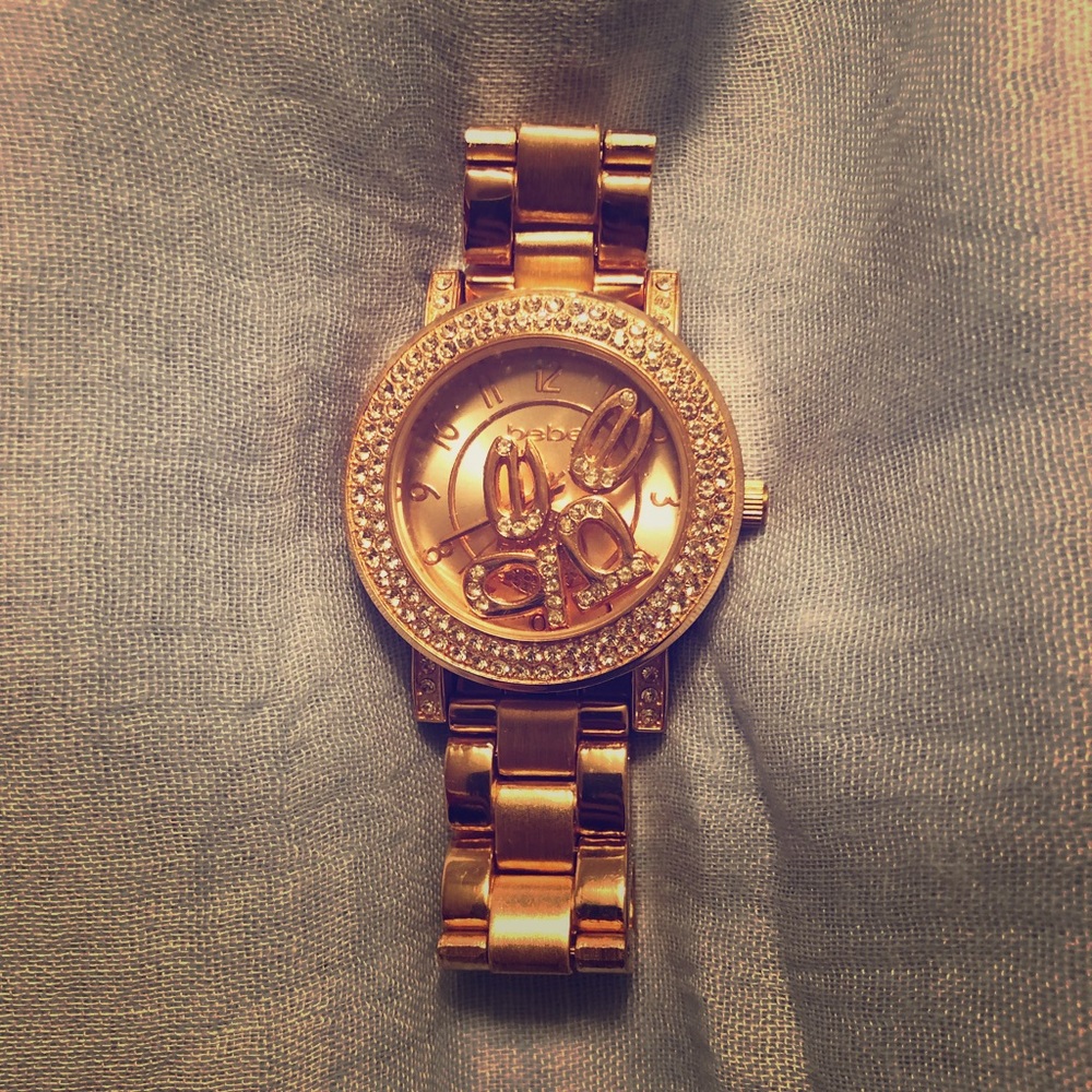 Bebe Rose Gold Floating Letters Watch
